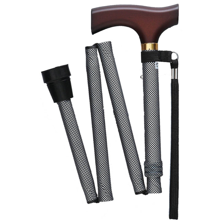杖折りたたみベーシックチェックシルバー軽量