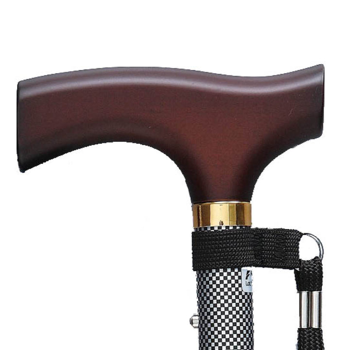 杖折りたたみベーシックチェックシルバー軽量