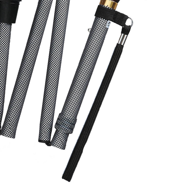 杖折りたたみベーシックチェックシルバー軽量