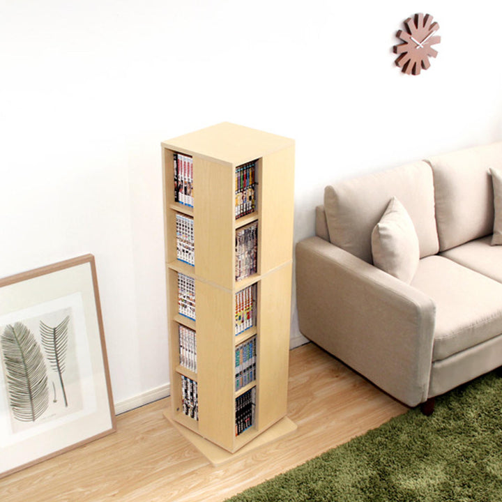 回転コミックラック5段ブックシェルフ幅39cm