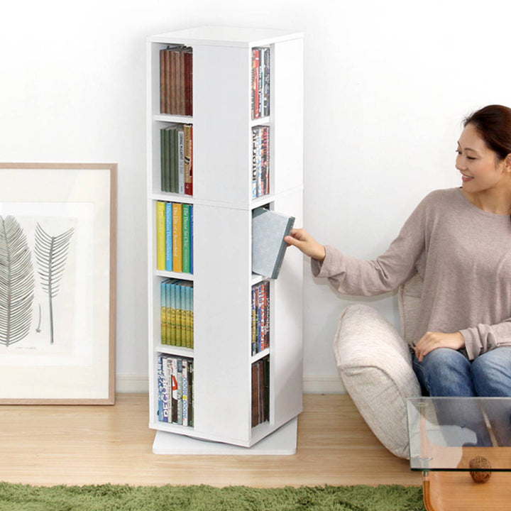 回転コミックラック5段ブックシェルフ幅39cm