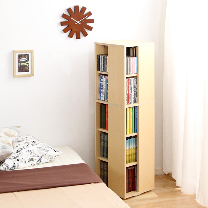 回転コミックラック5段ブックシェルフ幅39cm