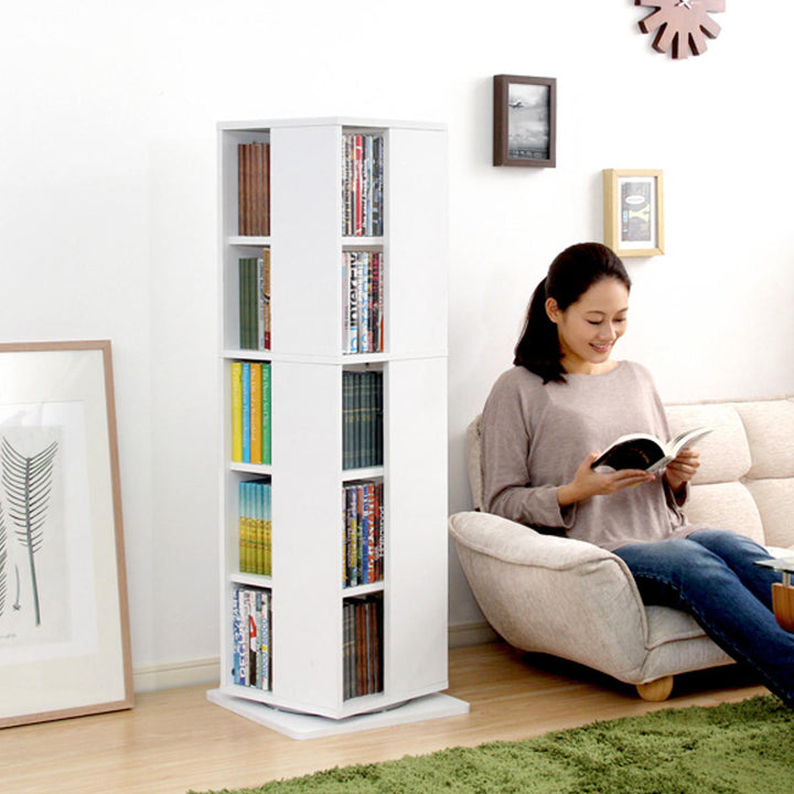 回転コミックラック5段ブックシェルフ幅39cm