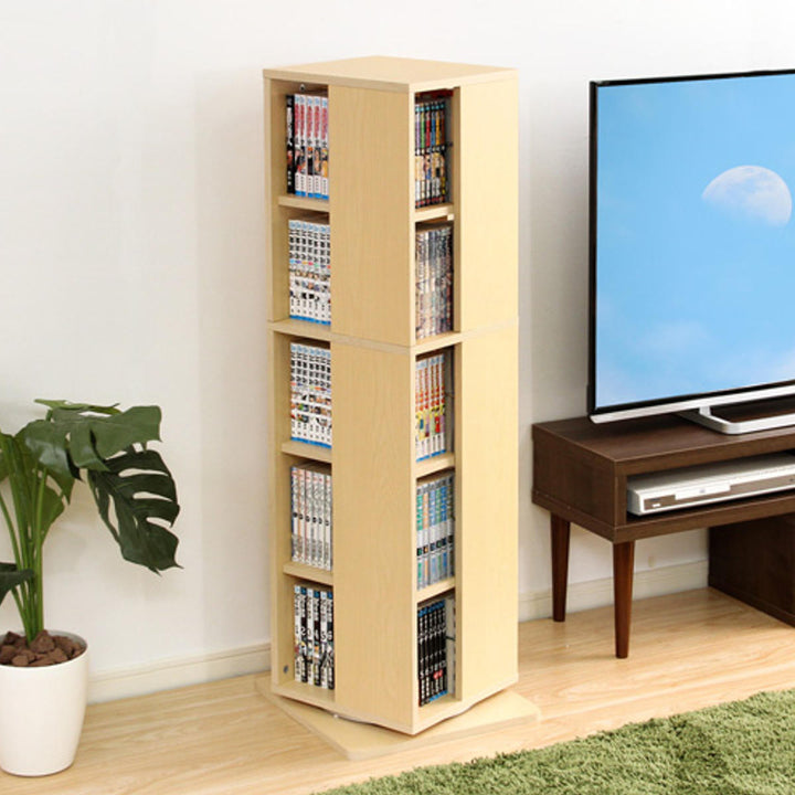 回転コミックラック5段ブックシェルフ幅39cm