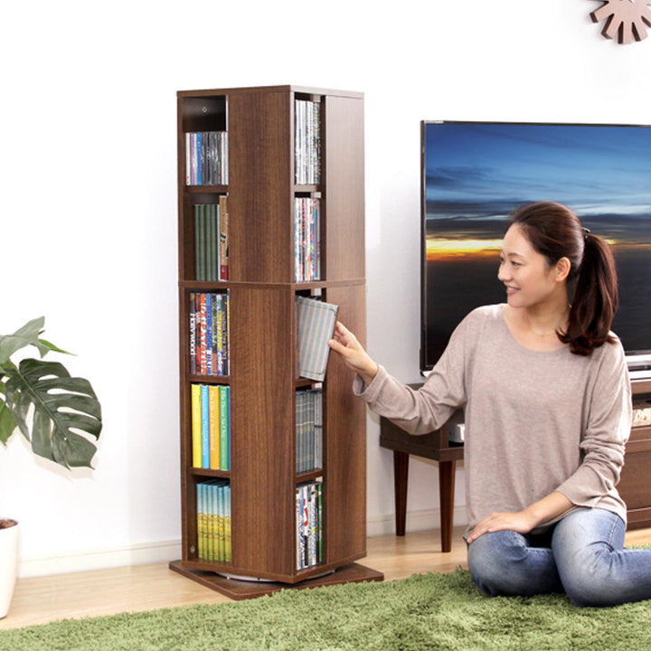 回転コミックラック5段ブックシェルフ幅39cm