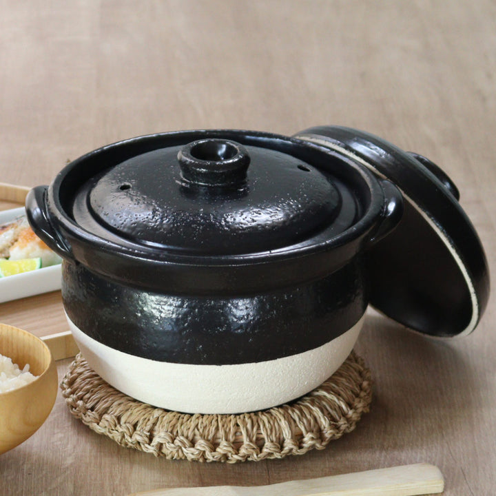 炊飯土鍋3合絶品ごはん鍋中蓋付き萬古焼日本製