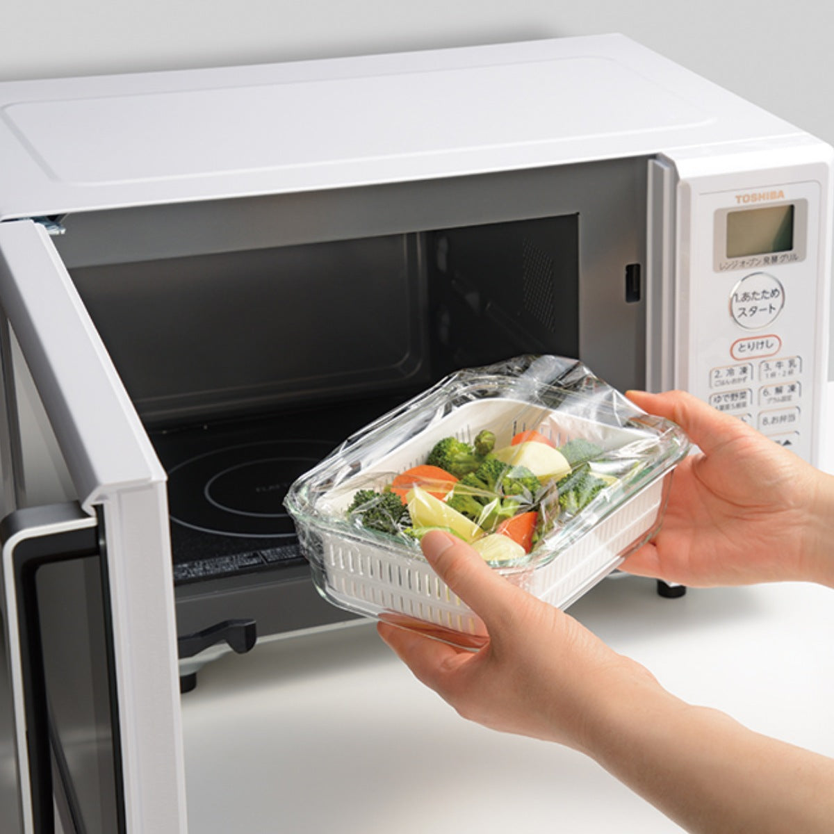 電子レンジ調理器 耐熱ガラス角型容器セット L マジカリーノ – ハウジー