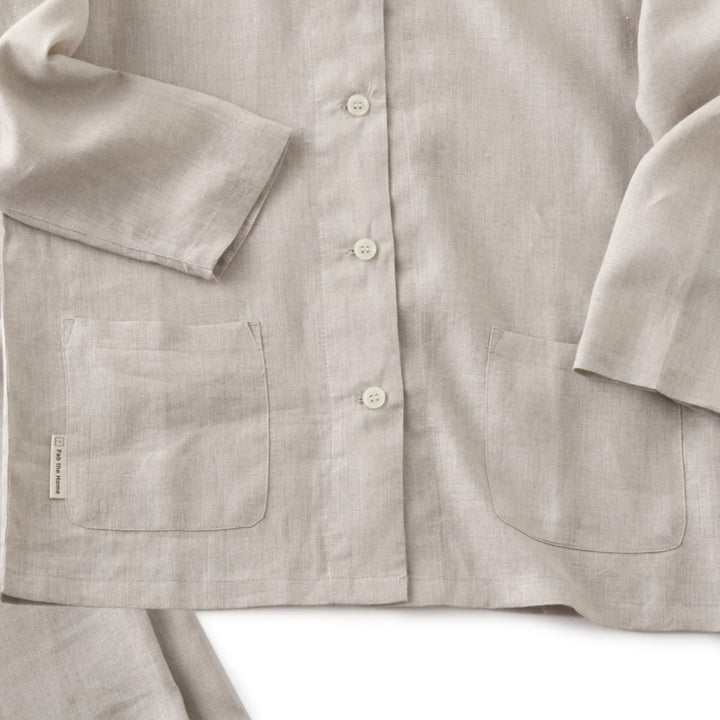 パジャマFabtheHomeLサイズレディースファインリネンone-wash麻100％リネン麻