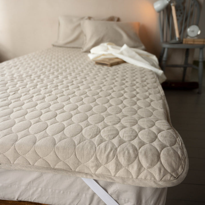 敷パッドFabtheHomeシングルファインリネンone-wash