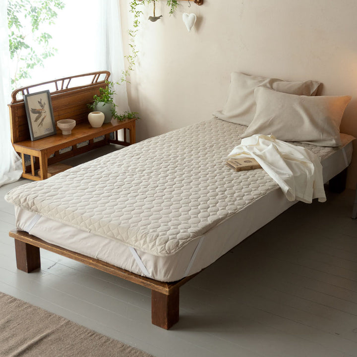 敷パッドFabtheHomeシングルファインリネンone-wash