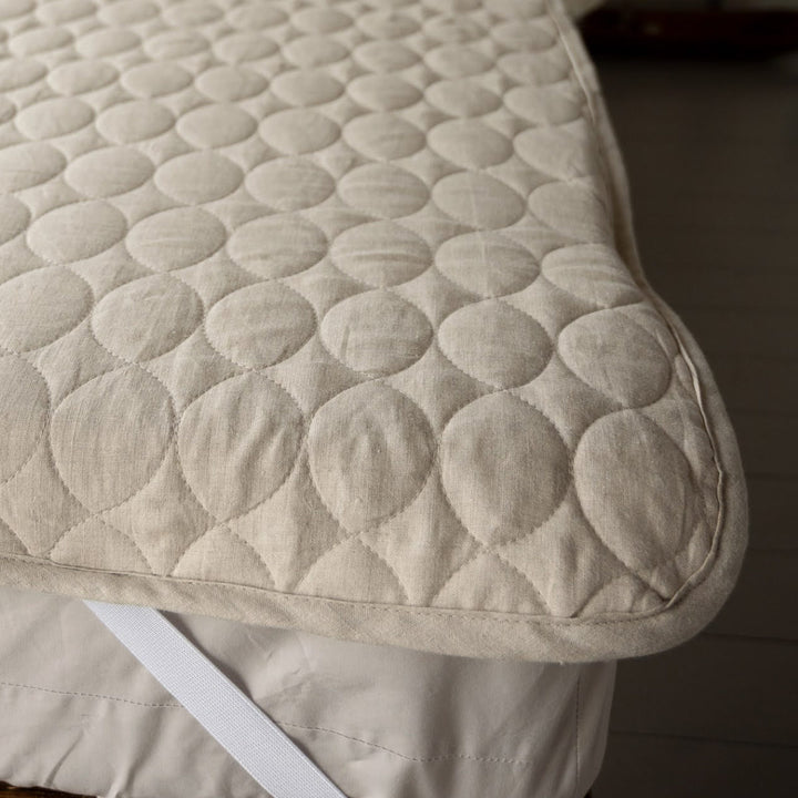 敷パッドFabtheHomeシングルファインリネンone-wash