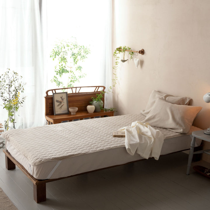 敷パッドFabtheHomeシングルファインリネンone-wash