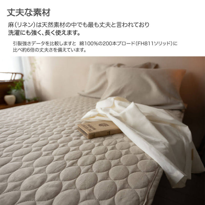 敷パッドFabtheHomeシングルファインリネンone-wash