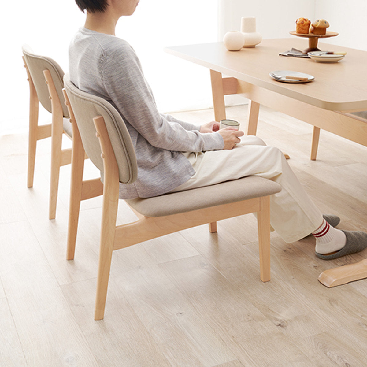 ダイニングチェア 2脚セット グレー ベージュ CRUSH CRASH PROJECT 関家具 公式店 ダイニングチェア 2脚セット