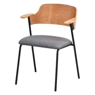 お掃除ロボット対応 ダイニングチェア 2脚セット 座面高45cm 肘付き