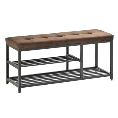 玄関ベンチ 幅91cm ベロア シューズラックベンチ