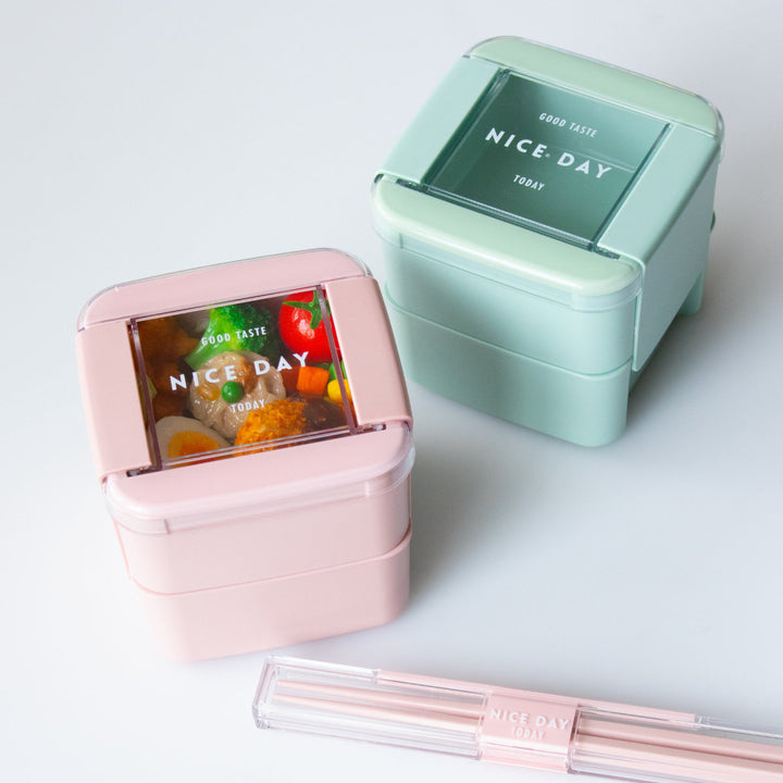 お弁当箱イージーケアランチスクエア2段680ml