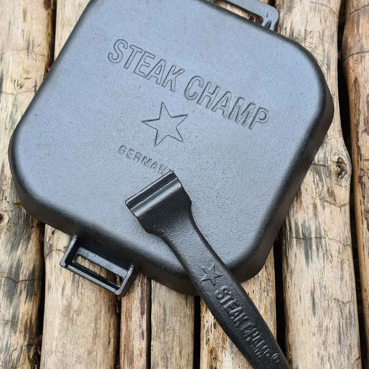 グリルパンSTEAKCHAMPCASTIRONGRILLINGPAN26cm四角取っ手取り外し