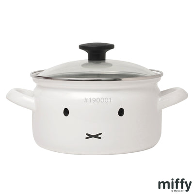 両手鍋 18cm IH対応 富士ホーロー ミッフィーフェイス