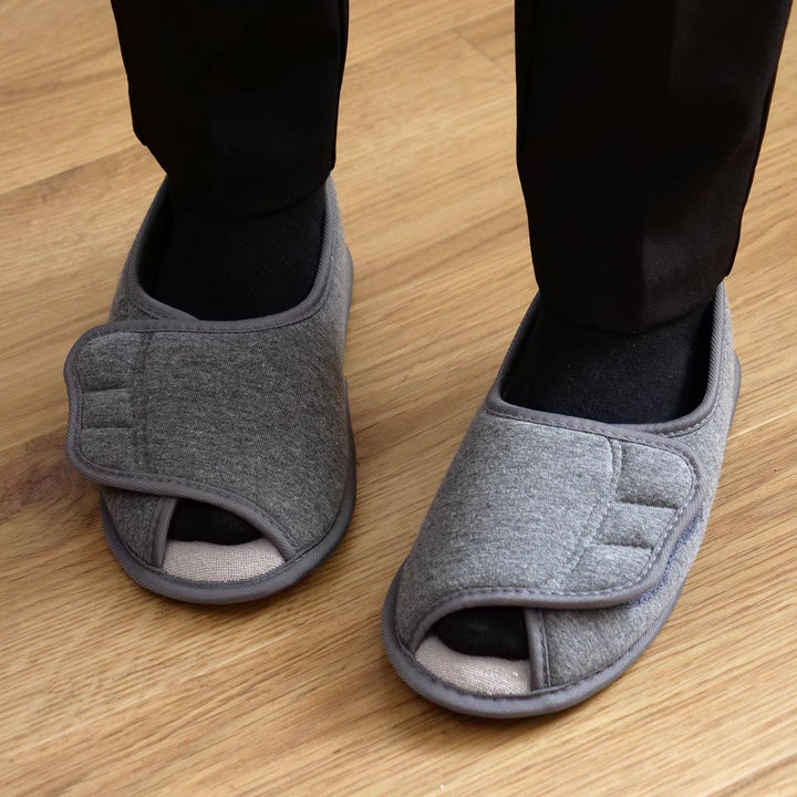 介護シューズあゆみやわらか底でフィット前開き両足3EM～LL自宅用