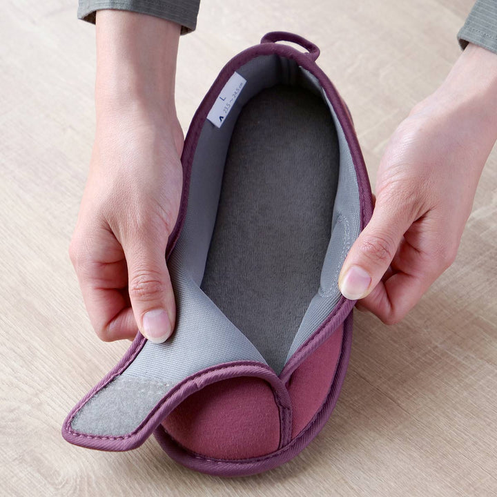 介護シューズあゆみやわらか底でフィット前とじ両足3EM～LL自宅用