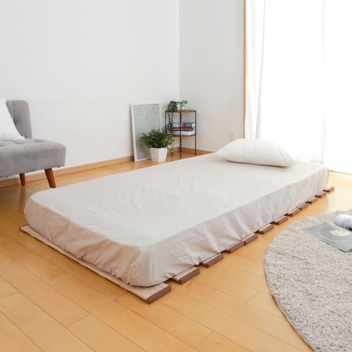 すのこベッド三つ折り式シングル薄型軽量天然木