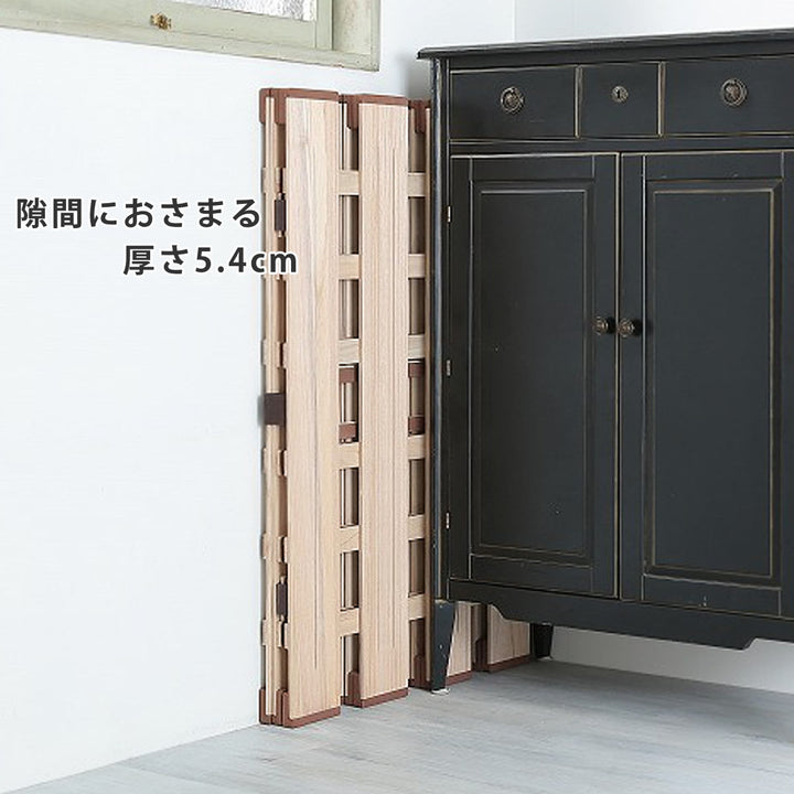 すのこベッド三つ折り式シングル薄型軽量天然木