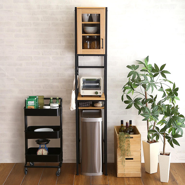 すき間収納幅34.5cmごみ箱上ラックヴィンテージ調