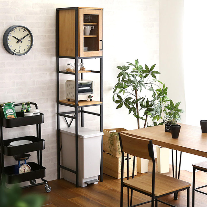 すき間収納幅34.5cmごみ箱上ラックヴィンテージ調