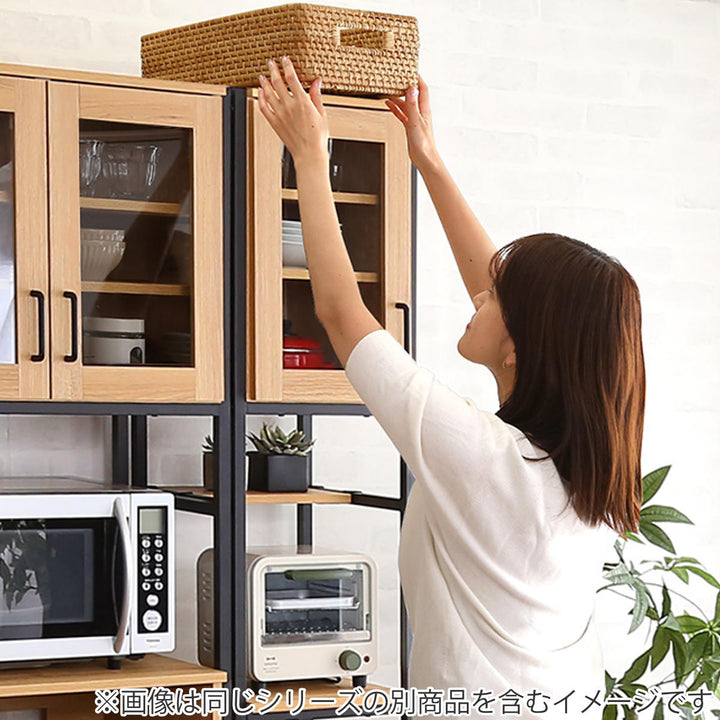 すき間収納幅34.5cmごみ箱上ラックヴィンテージ調