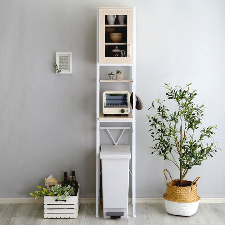 すき間収納幅34.5cmごみ箱上ラックヴィンテージ調