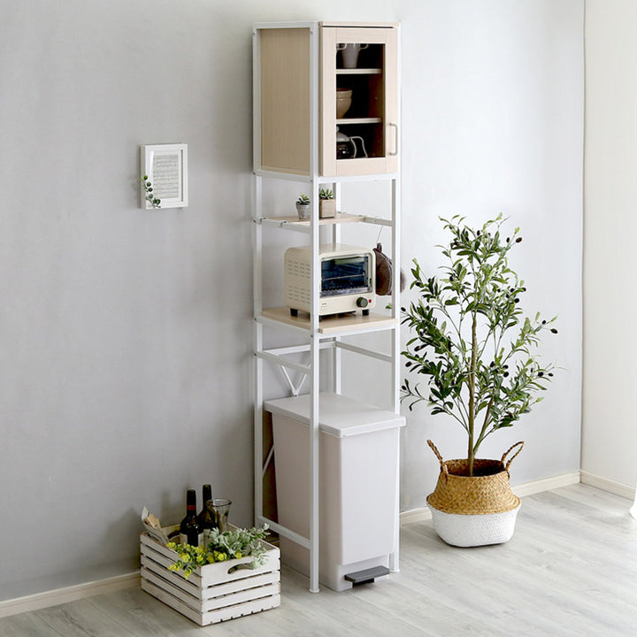 すき間収納幅34.5cmごみ箱上ラックヴィンテージ調