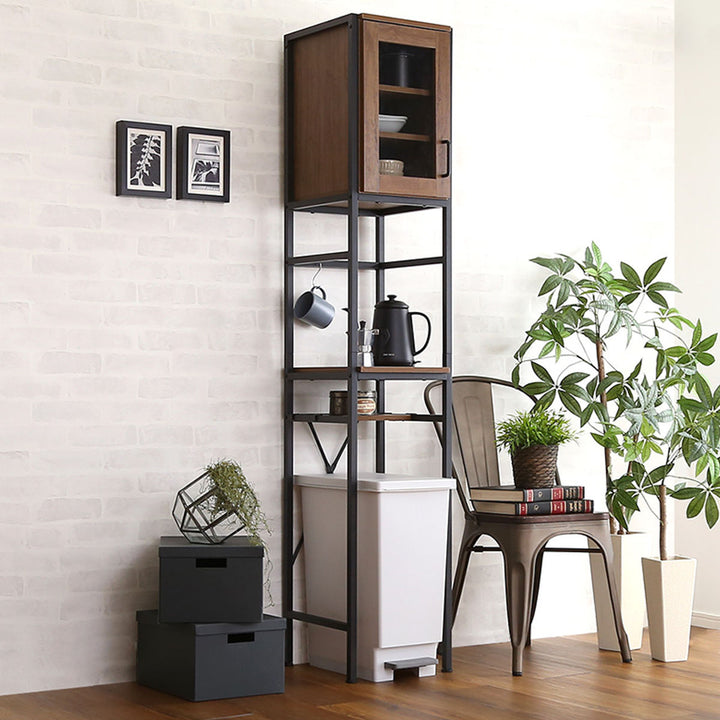 すき間収納幅34.5cmごみ箱上ラックヴィンテージ調