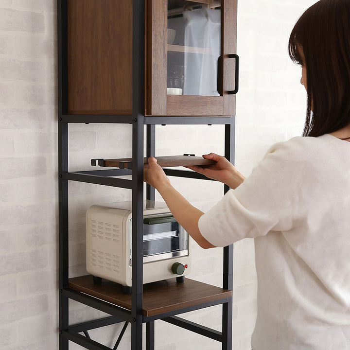 すき間収納幅34.5cmごみ箱上ラックヴィンテージ調