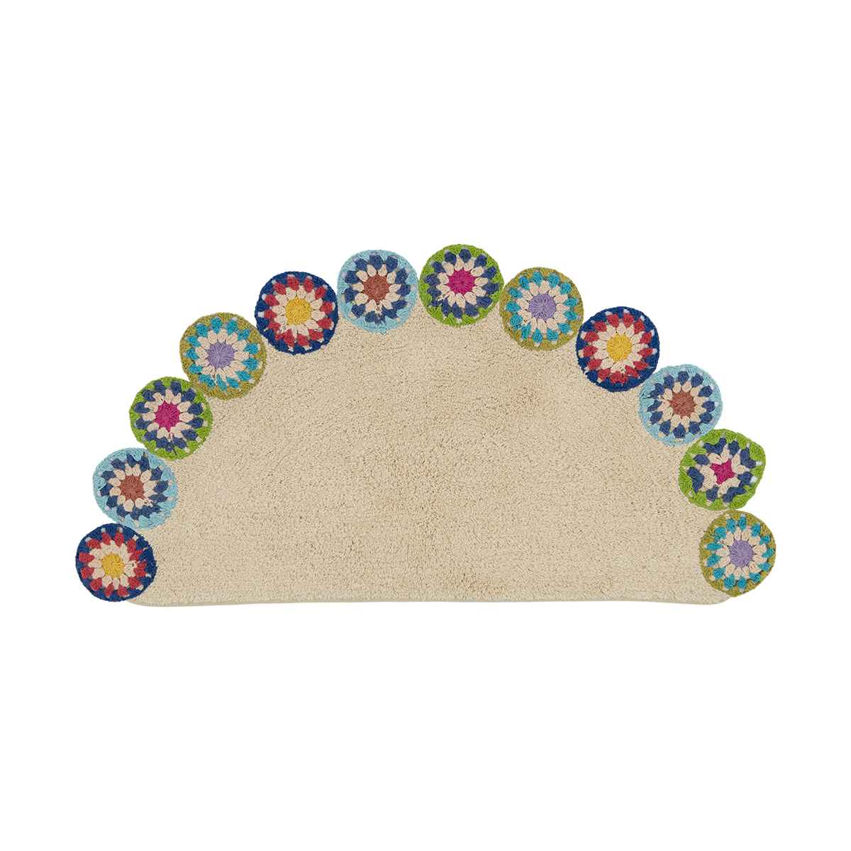 玄関マット 40×80cm 室内 半円形 クロシェ編み – ハウジー