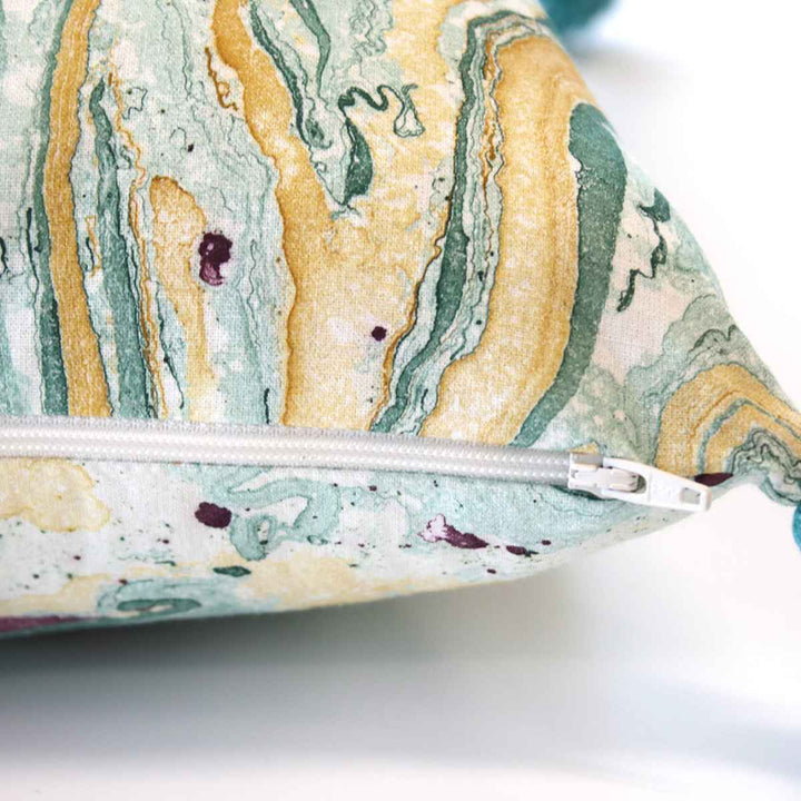 クッションカバー45×45cmマーブル柄ハンドメイド一点物綿100％