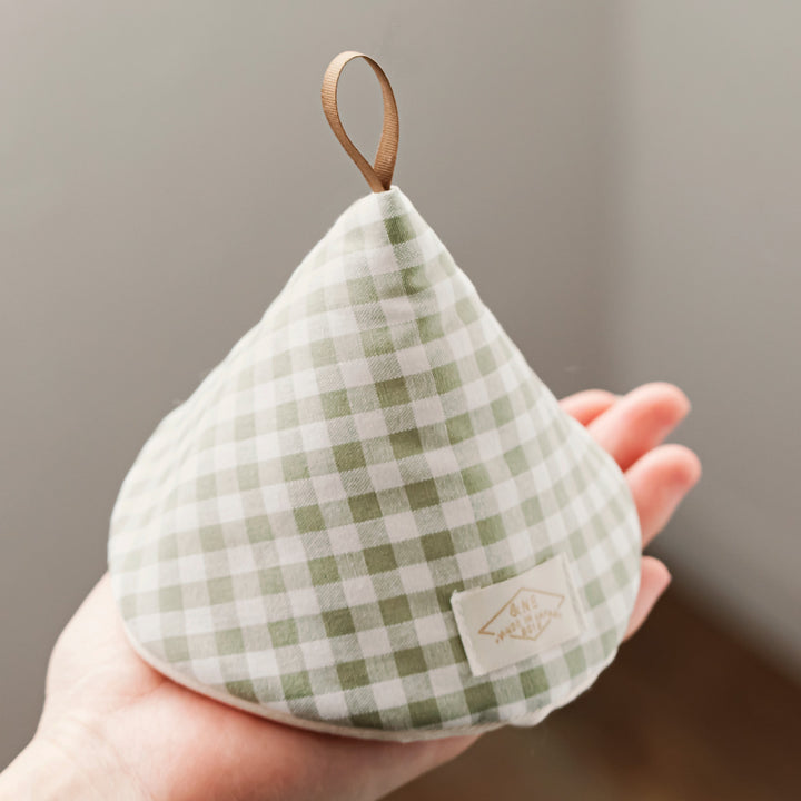 ＆NE鍋つかみ大きな三角鍋つかみナチュラルチェックストライプ