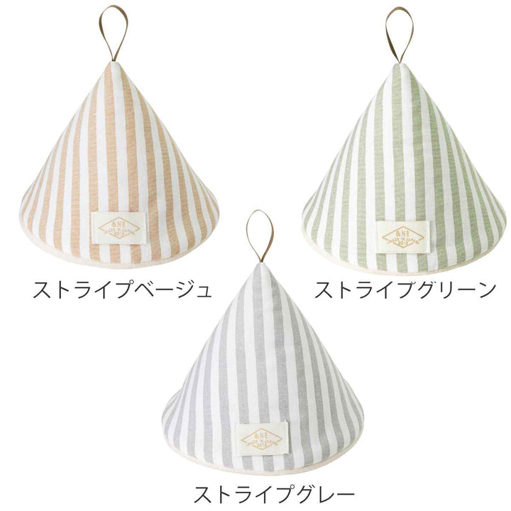 ＆NE鍋つかみ大きな三角鍋つかみナチュラルチェックストライプ