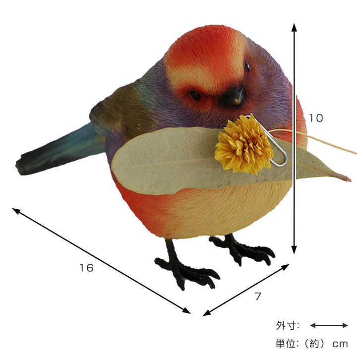 オブジェBIRDIEBILLフジイロムシクイマグネット付き