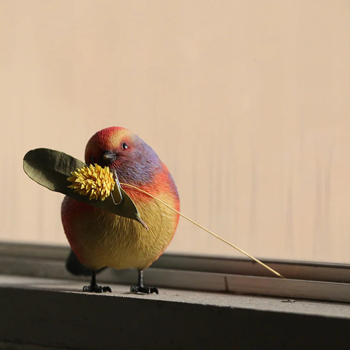 オブジェBIRDIEBILLフジイロムシクイマグネット付き