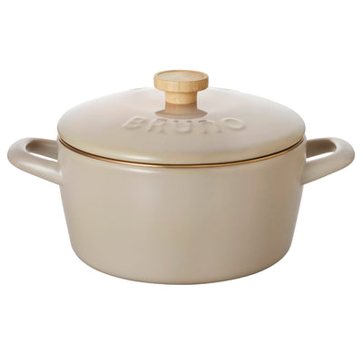 BRUNO ホーロー両手鍋 20cm IH対応 富士ホーロー