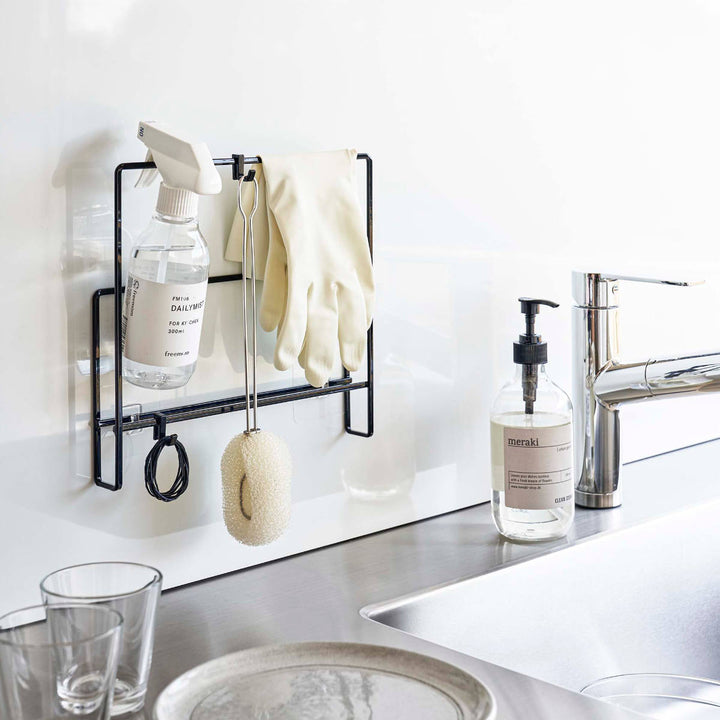 山崎実業towerフィルムフック布巾＆まな板ホルダータワー