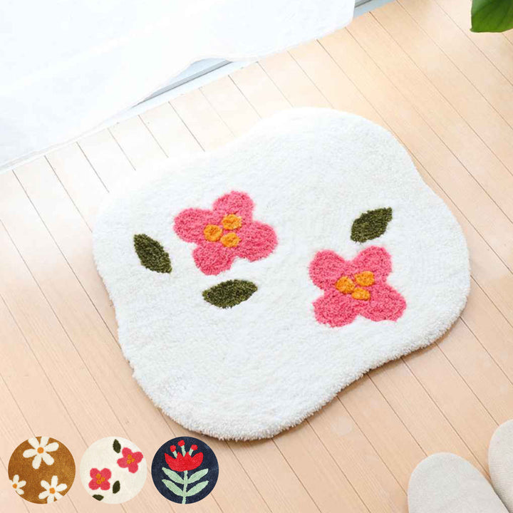 玄関マット45×48cm室内花柄