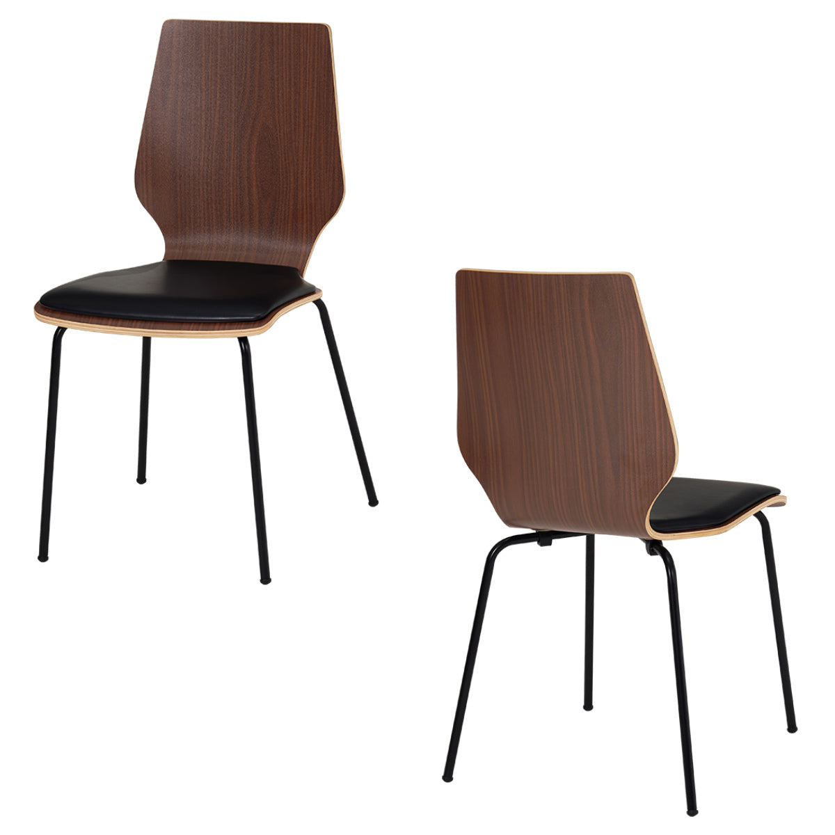 HPY DC YOK ダイニングチェア 2脚 ブラック 板座 HPY DC YOK