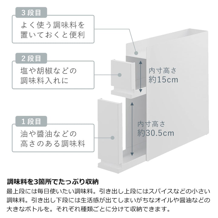 山崎実業tower隠せる調味料ラックタワー2段