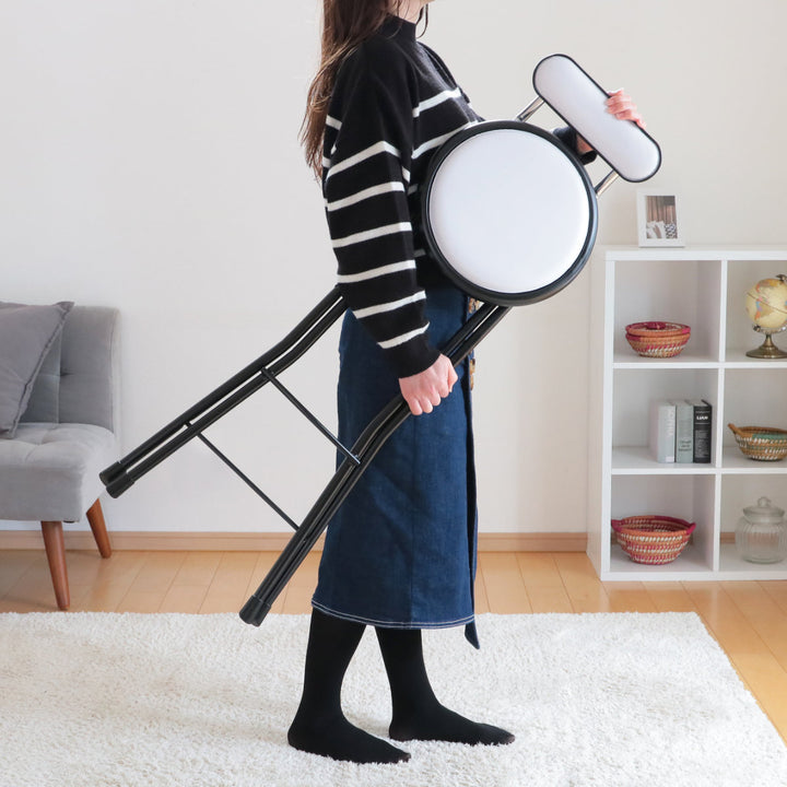 折りたたみ椅子座面高71cmハイタイプ背もたれ付ニューニーダー