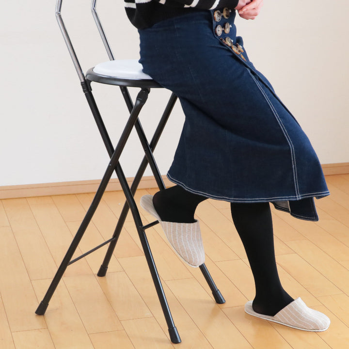 折りたたみ椅子座面高71cmハイタイプ背もたれ付ニューニーダー