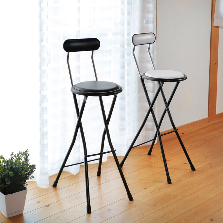 折りたたみ椅子座面高71cmハイタイプ背もたれ付ニューニーダー