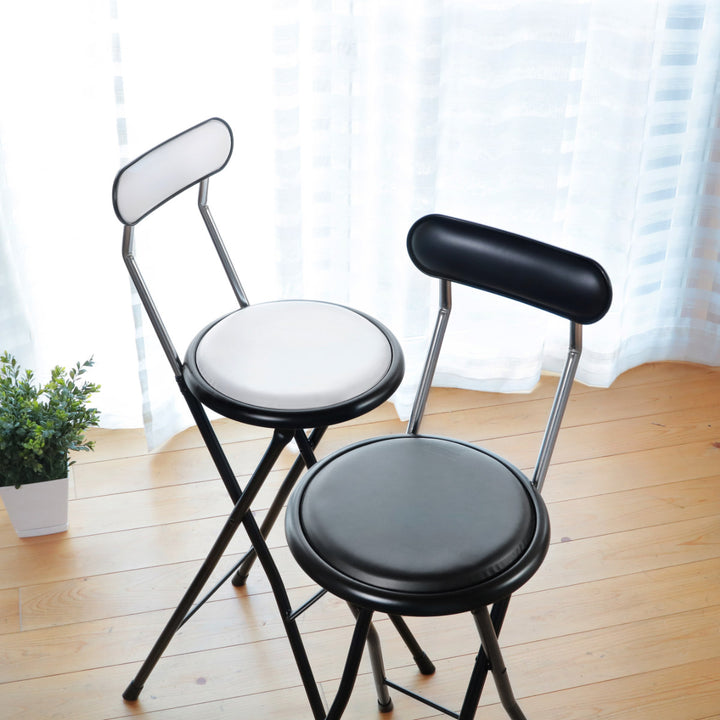 折りたたみ椅子座面高71cmハイタイプ背もたれ付ニューニーダー