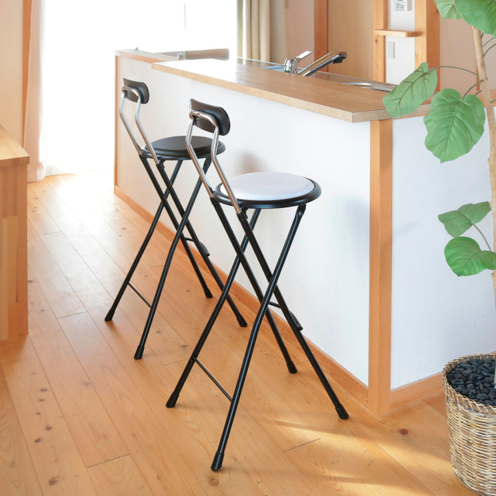 折りたたみ椅子座面高71cmハイタイプ背もたれ付ニューニーダー